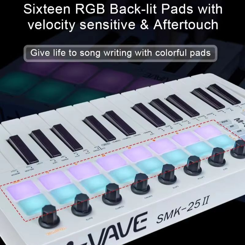 Midi Controller Pad - Klawiatura MIDI M-Vave Smk-25, 25 klawiszy,