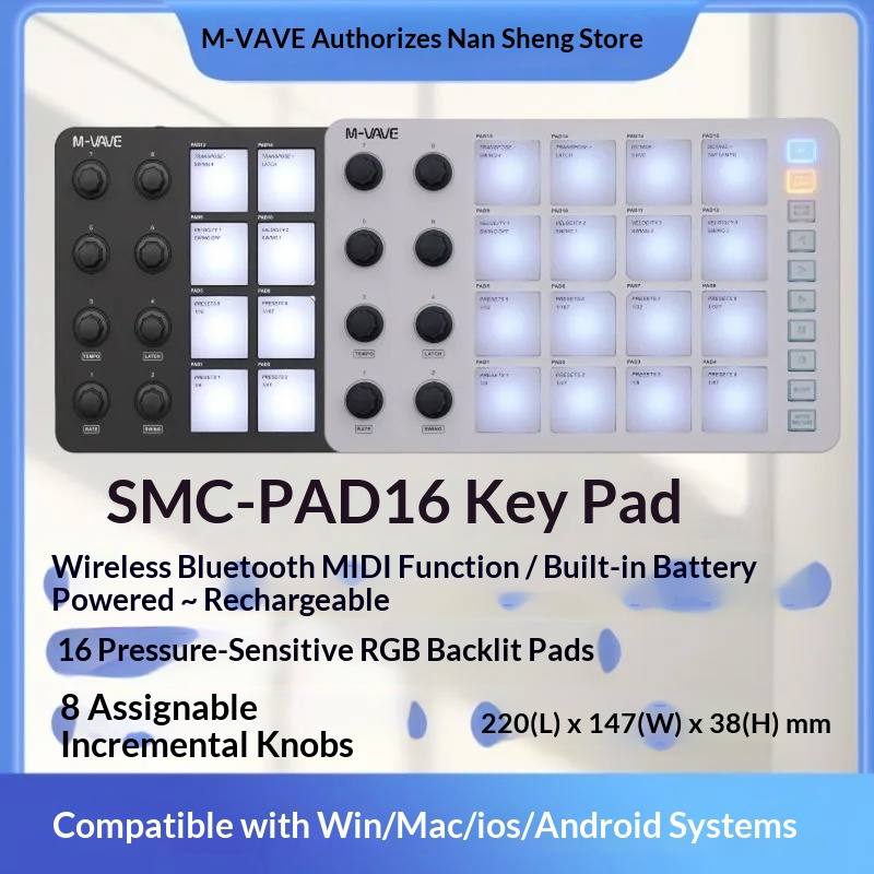 M Vave Smc Pad16 Bezprzewodowy – Midi Controller Pad recenzja i cena